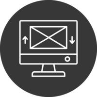 correo electrónico línea invertido icono diseño vector