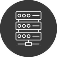 Server Line Inverted Icon Design vector