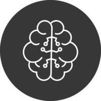 Artificial Intelligence Line Inverted Icon Design vector