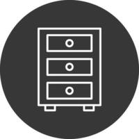 Cabinet Line Inverted Icon Design vector