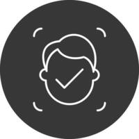 Facial Recognition Line Inverted Icon Design vector