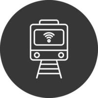 Train Line Inverted Icon Design vector
