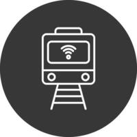 tren línea invertido icono diseño vector