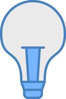 Light Bulb Line Filled Blue Icon vector