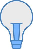 Light Bulb Line Filled Blue Icon vector