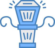 Street Light Line Filled Blue Icon vector