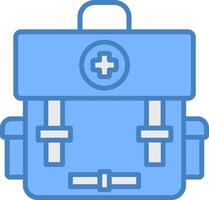 First Aid Line Filled Blue Icon vector