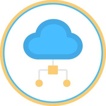 Cloud Computing Flat Circle Icon vector