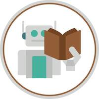 Robot Flat Circle Icon vector