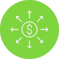 Dollar Network Multi Color Circle Icon vector