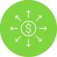 Dollar Network Multi Color Circle Icon vector