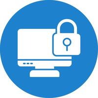 Locked Computer Multi Color Circle Icon vector