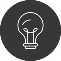 Light Bulb Line Inverted Icon Design vector