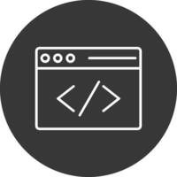 Coding Line Inverted Icon Design vector