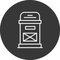 Postbox Line Inverted Icon Design vector