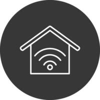 Smart Home Line Inverted Icon Design vector