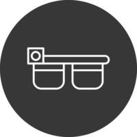 inteligente lentes línea invertido icono diseño vector