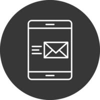 Email Line Inverted Icon Design vector