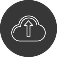 nube subiendo línea invertido icono diseño vector