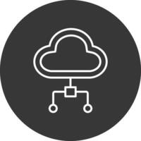 Cloud Computing Line Inverted Icon Design vector