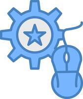 Skills Line Filled Blue Icon vector