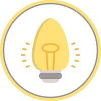 Light Bulb Flat Circle Icon vector