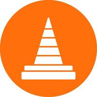 Traffic Cone Multi Color Circle Icon vector