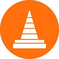 Traffic Cone Multi Color Circle Icon vector