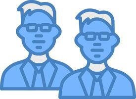 People Line Filled Blue Icon vector