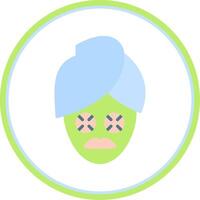 Face Mask Flat Circle Icon vector