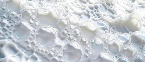 Abstract white soap foam bubbles texture wallpaper. photo