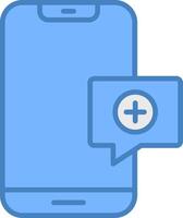 Add Line Filled Blue Icon vector