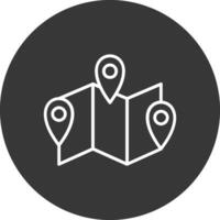 Map Line Inverted Icon Design vector