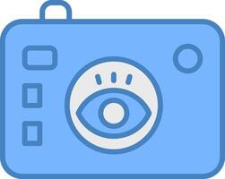 Camera Line Filled Blue Icon vector