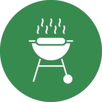 BBQ Grill Multi Color Circle Icon vector