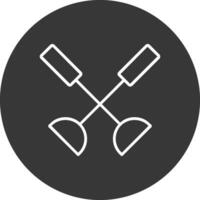 Paddle Line Inverted Icon Design vector