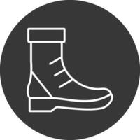 bota línea invertido icono diseño vector