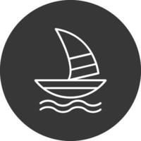 Windsurf Line Inverted Icon Design vector