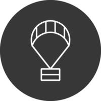 Paragliding Line Inverted Icon Design vector