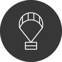 Paragliding Line Inverted Icon Design vector