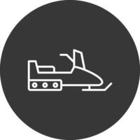 Snowmobile Line Inverted Icon Design vector