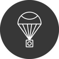 Parachute Line Inverted Icon Design vector