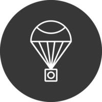 Parachute Line Inverted Icon Design vector