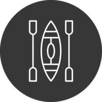 Canoe Line Inverted Icon Design vector