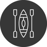 Canoe Line Inverted Icon Design vector