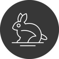 Rabbit Line Inverted Icon Design vector