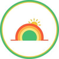 Rainbow Flat Circle Icon vector