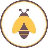 Bee Flat Circle Icon vector