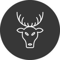 Deer Line Inverted Icon Design vector