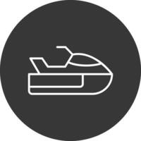 Jet Ski Line Inverted Icon Design vector